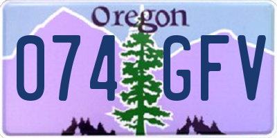 OR license plate 074GFV