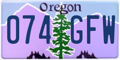 OR license plate 074GFW