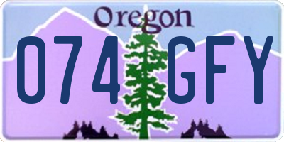 OR license plate 074GFY