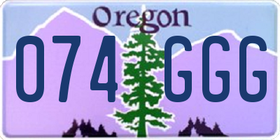 OR license plate 074GGG