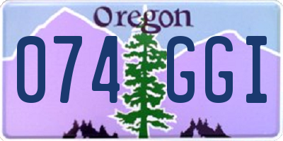 OR license plate 074GGI