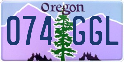 OR license plate 074GGL