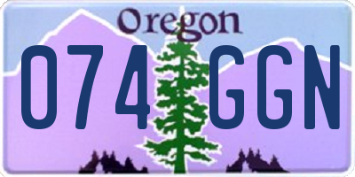 OR license plate 074GGN