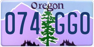 OR license plate 074GGO