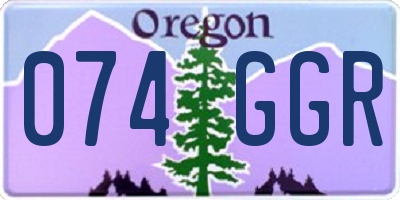 OR license plate 074GGR