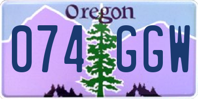 OR license plate 074GGW