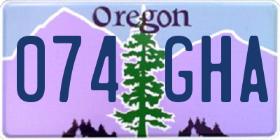 OR license plate 074GHA