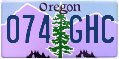 OR license plate 074GHC