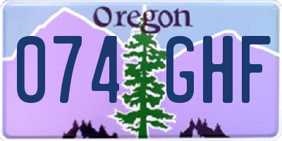 OR license plate 074GHF