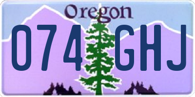 OR license plate 074GHJ