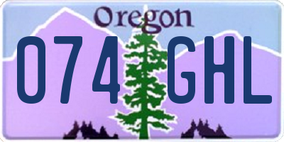 OR license plate 074GHL