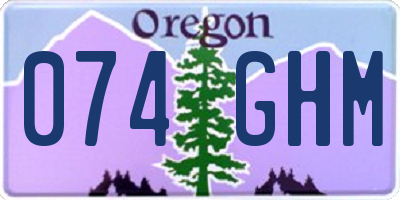 OR license plate 074GHM
