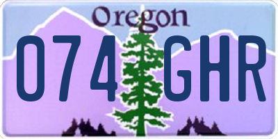OR license plate 074GHR