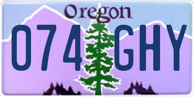 OR license plate 074GHY