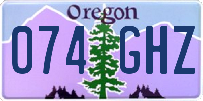 OR license plate 074GHZ