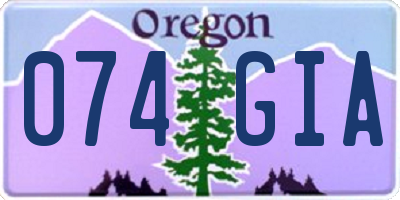 OR license plate 074GIA
