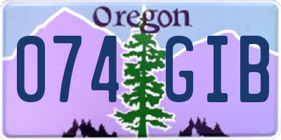 OR license plate 074GIB