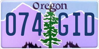 OR license plate 074GID