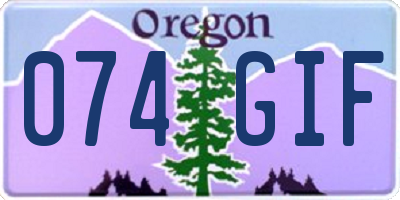 OR license plate 074GIF
