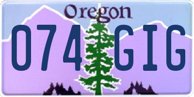 OR license plate 074GIG
