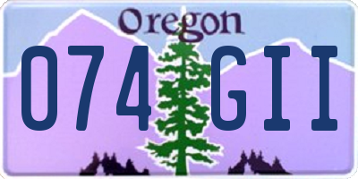 OR license plate 074GII