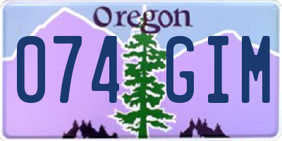 OR license plate 074GIM