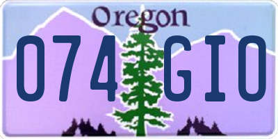 OR license plate 074GIO