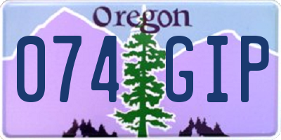 OR license plate 074GIP