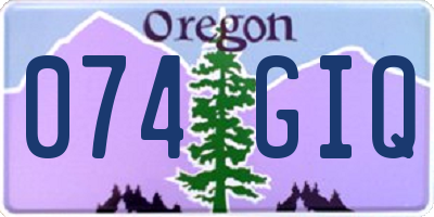 OR license plate 074GIQ