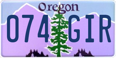 OR license plate 074GIR