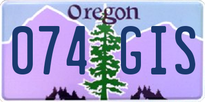 OR license plate 074GIS