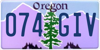 OR license plate 074GIV