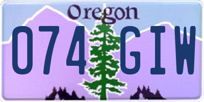OR license plate 074GIW