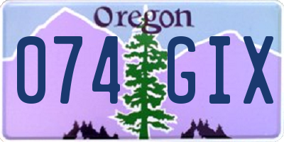 OR license plate 074GIX
