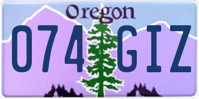 OR license plate 074GIZ