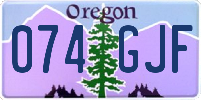 OR license plate 074GJF
