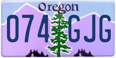 OR license plate 074GJG
