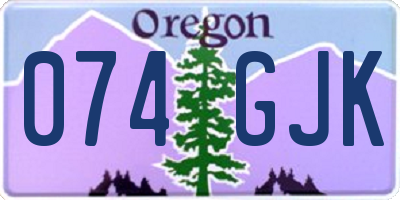 OR license plate 074GJK