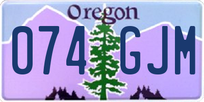 OR license plate 074GJM