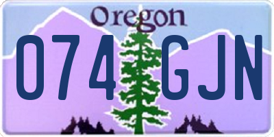 OR license plate 074GJN