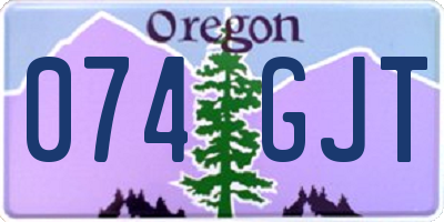 OR license plate 074GJT