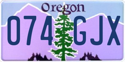 OR license plate 074GJX