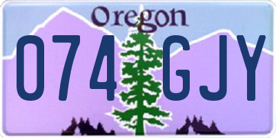 OR license plate 074GJY