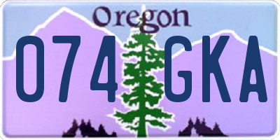 OR license plate 074GKA