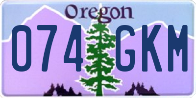 OR license plate 074GKM