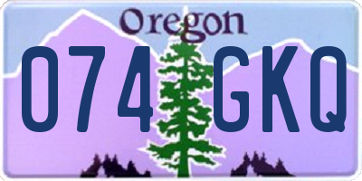 OR license plate 074GKQ
