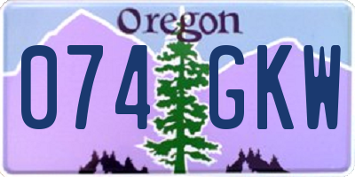 OR license plate 074GKW