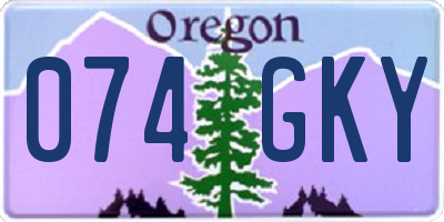 OR license plate 074GKY