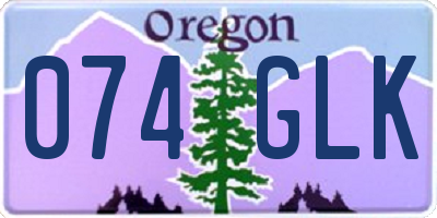 OR license plate 074GLK