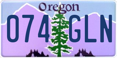 OR license plate 074GLN
